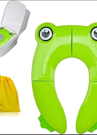 Портативная накладка на унитаз frog green