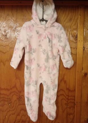Чоловічок плюшевий теплий з капюшоном laura ashley 6-9m/68-74