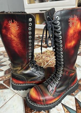 Брутальные высокие ботинки steel типа dr.martens рок металл неформальные