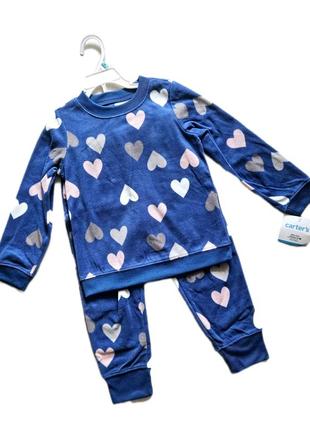 Пижама флисовая детская carter's 108-114см, 5роков, пижама теплая для девочки