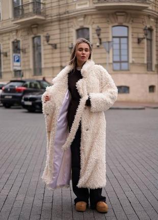 Шуба макси еврозима до -5° с экомеха с поясом, женская шубка оверсайз, длинная шуба из...