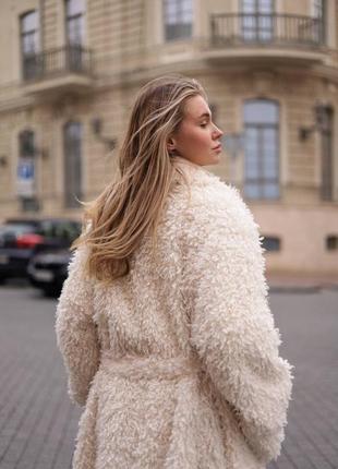 Шуба макси еврозима до -5° с экомеха с поясом, женская шубка оверсайз, длинная шуба из...