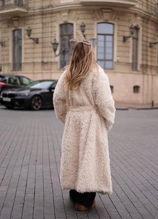 Шуба макси еврозима до -5° с экомеха с поясом, женская шубка оверсайз, длинная шуба из...