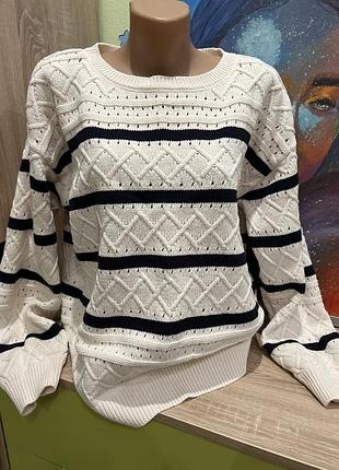 Джемпер светр пуловер бавовна nutmeg 14 фактурна вязка