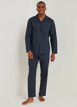 Темно-синя бавовняна чоловіча піжама matalan