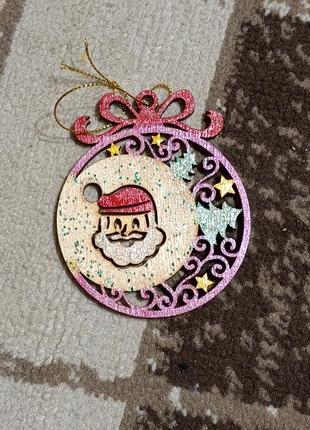 Деревянное новогоднее украшение для елки