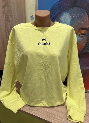 Яркий салатовый свитшот легкий без утепления h&amp;m m/l