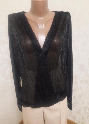 Отличная полупрозрачная блуза с блеском жатка forever unique