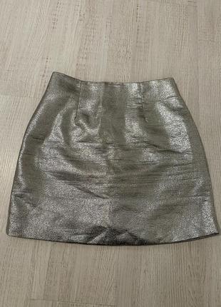 Праздничная юбочка серебряного цвета