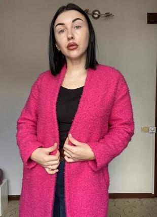 Кардиган пальто без підкладки малинове