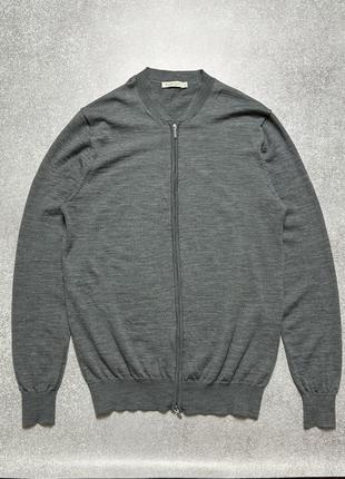 Светр barbour wool sweater full zip cardigan