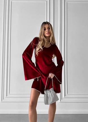 Платье женская короткая мини черная с блестками красная зеленая нарядная праздничная плата новогодняя на новый год на корпоратив красивая3 фото