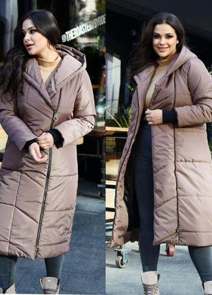 Пальто зима шоколад,48-58