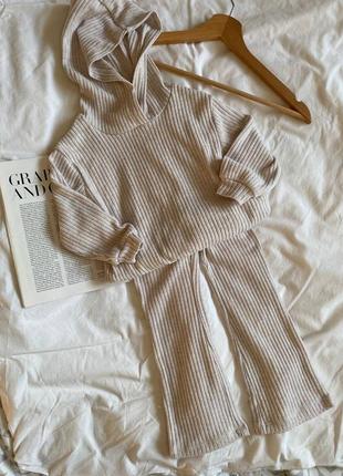 Костюм в рубчик с капюшоном h&m