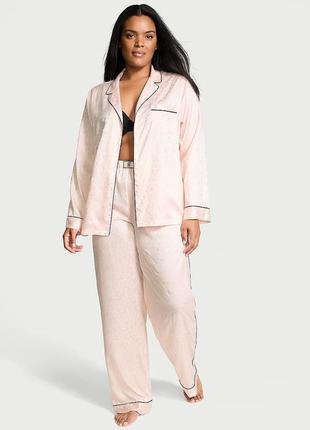 Піжама victoria's secret glazed satin dew drop long pajama set