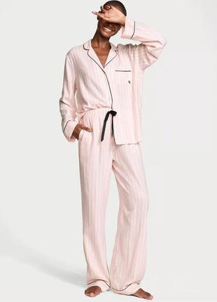 Фланелева піжама victoria's secret flannel long pajama set