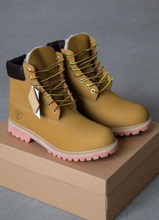 Черевики, ботинки, чоботи зимові timberland waterproof boot brown (хутро)