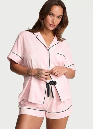 Піжама з шортами victoria's secret flannel short pajama set