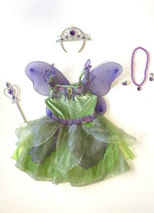 Шикарное платье принцессы динь-динь с крылышками, р. 3-4 года