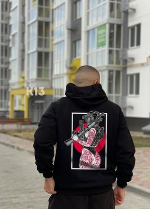 Худи трехнитка с принтом на спине