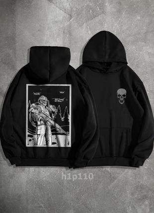 Худи трехнитка с принтом на спине