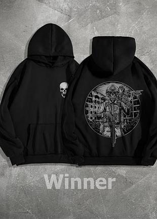 Худи трехнитка с принтом на спине