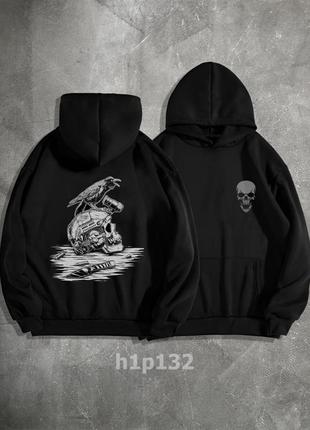 Худи трехнитка с принтом на спине