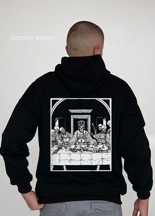 Худи трехнитка с принтом на спине