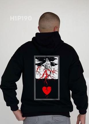 Худи трехнитка с принтом на спине