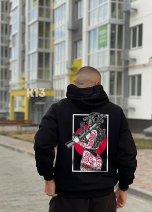 Худи трехнитка с принтом на спине