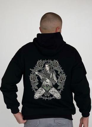 Худи трехнитка с принтом на спине