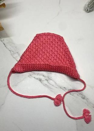Шапочка чепчик із зав'язками для немовлят hand made