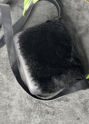 O bag woman crossbody glamour женская сумка через плечо с мехом5 фото