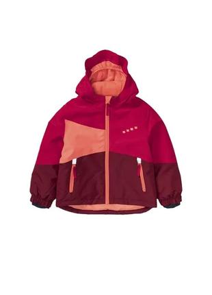 Лыжная термокуртка для девочки бордово-персиковая lupilu 98/104, 110/116см