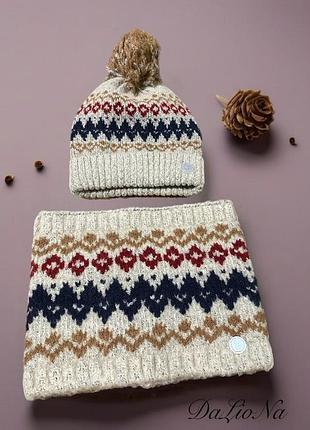 ❤️комплект шапка з шарфом хомут❤️