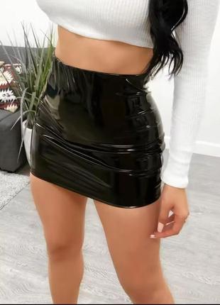 Юбка винил, латекс, лакированная
