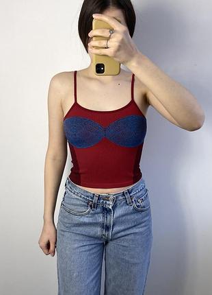 Трендовый яркий топ zara в рубчик