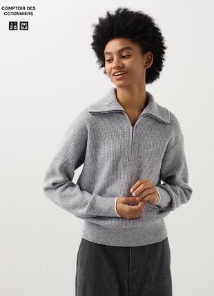 Светр з блискавкою uniqlo вовна 100 %