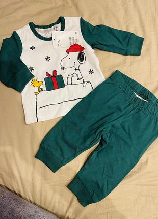 Костюм кофта и штаны пижама на мальчика со снупи h&amp;m