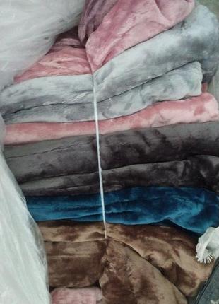 Плед покрывало однотонное велюровое в сумочке 2,20х2,40 
арт.d017.8