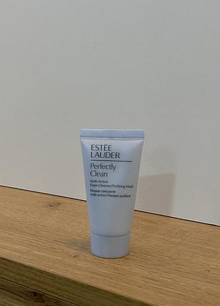 Estée lauder - perfectly clean multi-action foam cleanser/puritying mask - очищуюча пінка - маска 2 в 1,30 ml