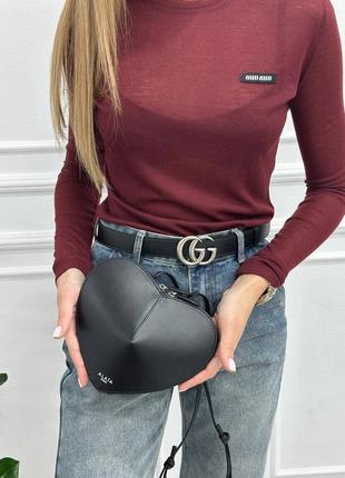 Сумка кожаная сердечко в стиле alaia качество люкс