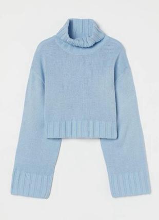 Новый укороченный свитер, кроп оверсайз, вязаный свитер под горло, гольф h&m.