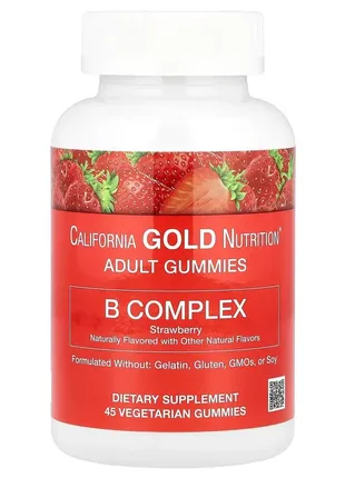 Вітаміни групи b для дітей california gold nutrition b-complex смак клубики 45 жувальних мармеладок
