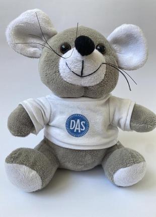 М'яка іграшка миша сірий мишеня в білій кофточці плюшева іграшка мишка 22 см3 фото