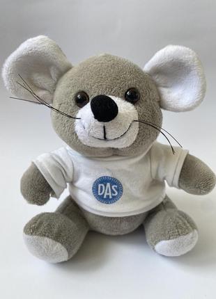 М'яка іграшка миша сірий мишеня в білій кофточці плюшева іграшка мишка 22 см6 фото