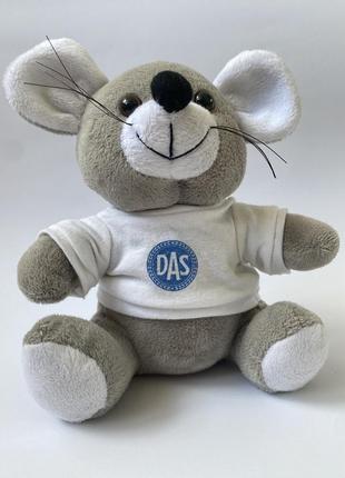 М'яка іграшка миша сірий мишеня в білій кофточці плюшева іграшка мишка 22 см7 фото