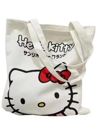Шоппер хеллоу котти тканая сумка шоппер из хелоа коти hello kitty sanrio kuromi cinnamoroll