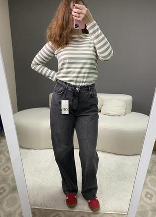 Джинсы серые zara, прямые джинсы зара