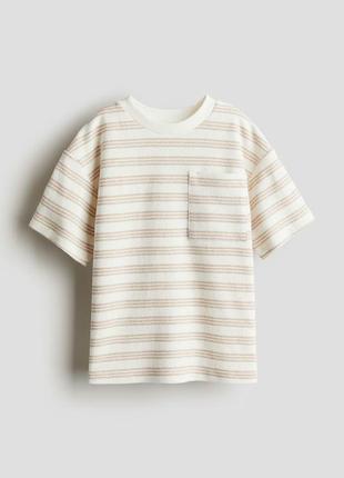 2-4 года 98-104 см h&m новая фирменная натуральная футболка для мальчика полоска